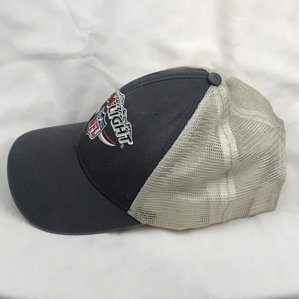 Coors Light NFL Trucker Hat Charcoal Mesh Vintage Hook Loop Strap NFL Fan Gear
